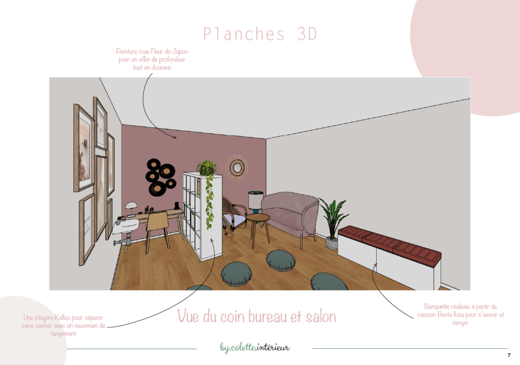 Planche 3D détaillée du cabinet